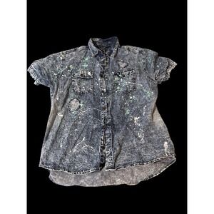Enter The Void Custom Short Sleeve Button Shirt - XL